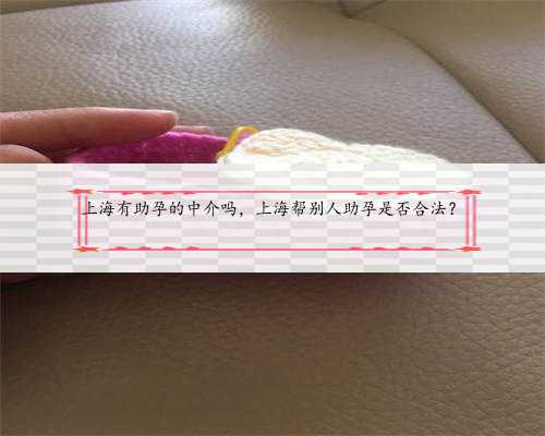 上海有助孕的中介吗，上海帮别人助孕是否合法？